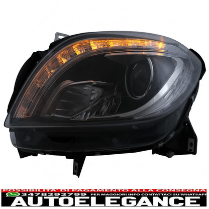 led headlights suitable for mercedes m-class w166 (2012-2015) black 