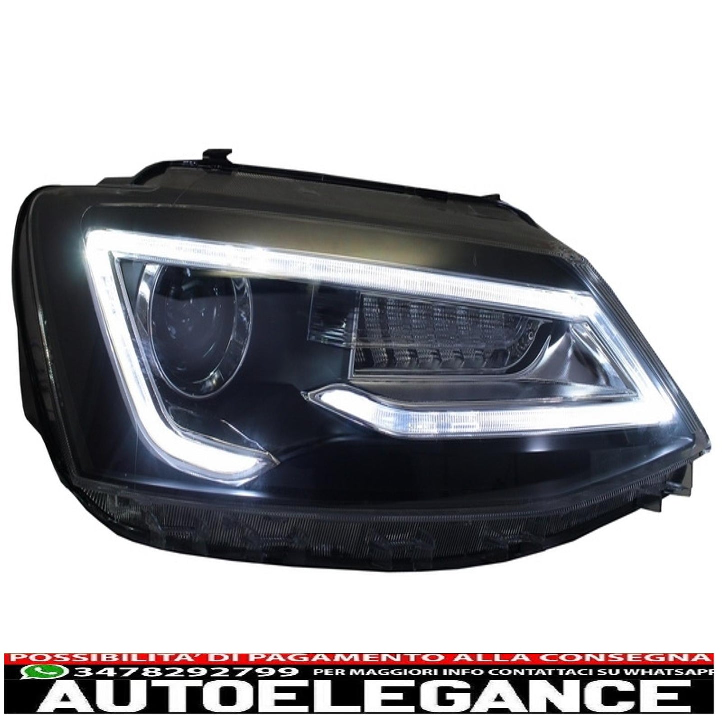 led drl headlights suitable for vw jetta mk6 vi (2011-2017) bi-xenon design dynamic and fluid signals demon look 