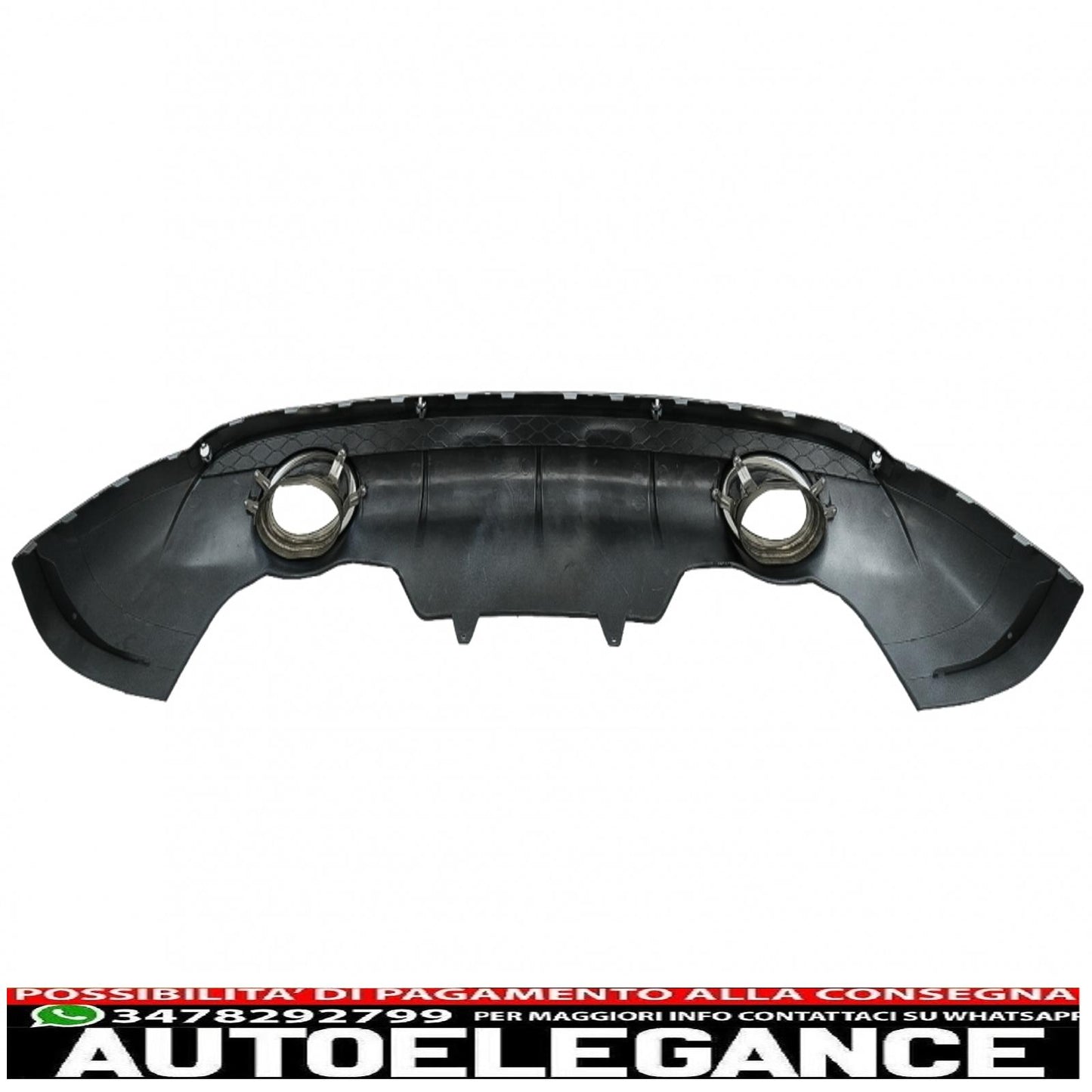 diffusore paraurti posteriore adatto per audi q5 8r (11.2008-2016) pianoforte nero cromato inserto design s-line
