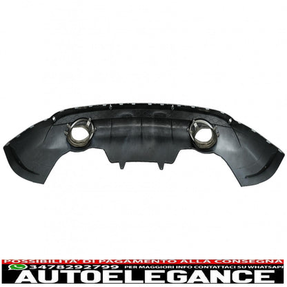 diffusore paraurti posteriore adatto per audi q5 8r (11.2008-2016) pianoforte nero cromato inserto design s-line