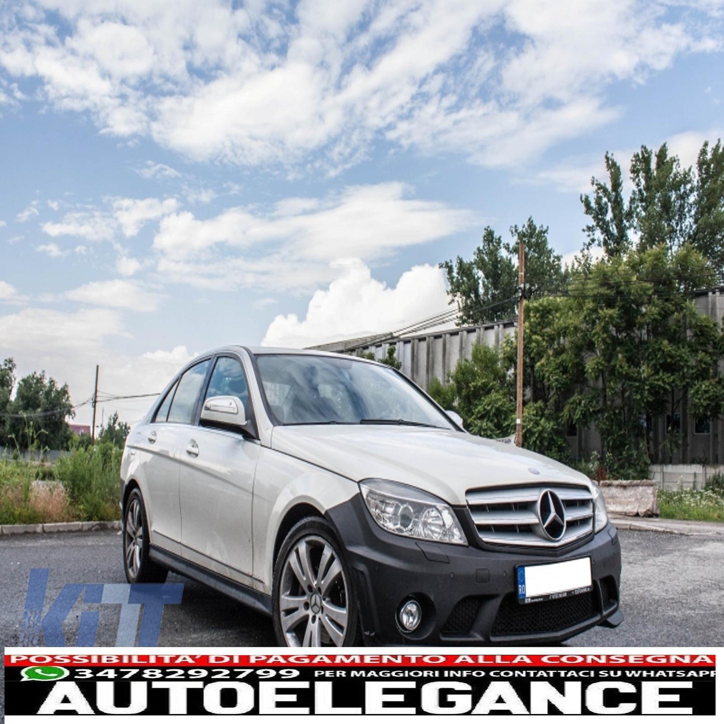 body kit suitable for mercedes-benz c-class w204 c63 2007-2012 with exhaust tips 