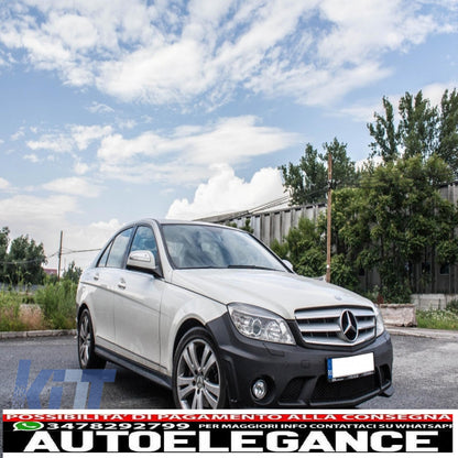body kit suitable for mercedes-benz c-class w204 c63 2007-2012 with exhaust tips 