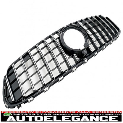 griglia anteriore centrale adatta per mercedes glc x253 c253 facelift (2020 in poi) gtr panamericana design nero cromato