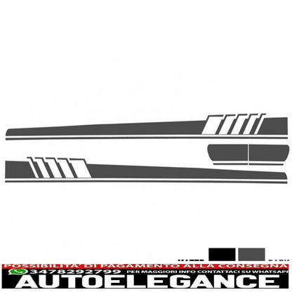 Set of side and top hood roof tailgate decals stickers dark grey suitable for mercedes c205 coupe a205 cabriolet (2014-up) a45 design edition 1