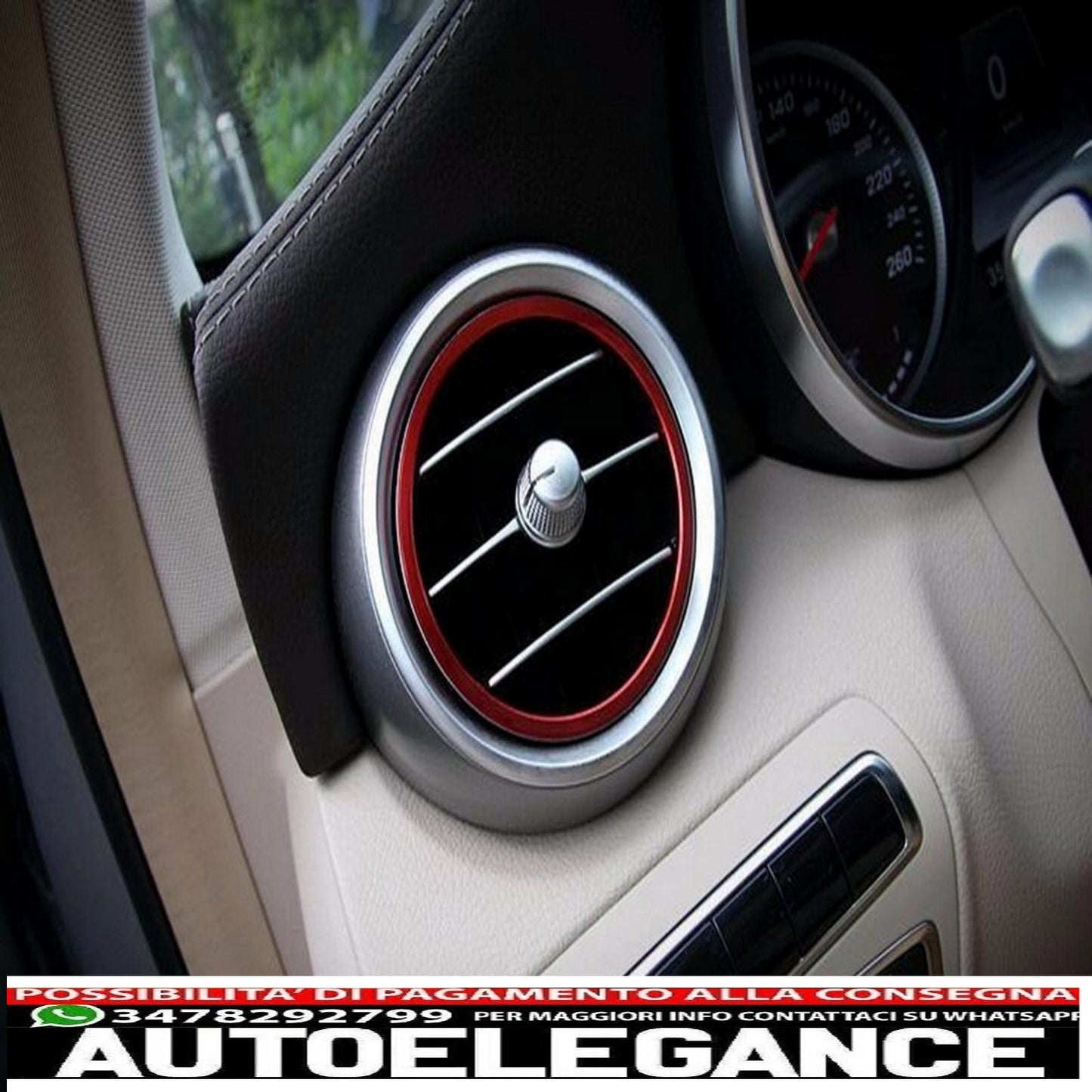 anello telaio ventilazione rosso adatto per mercedes classe a w176 classe b w246 classe cla c117 classe gla x156 AUTOELEGANCERICAMBI