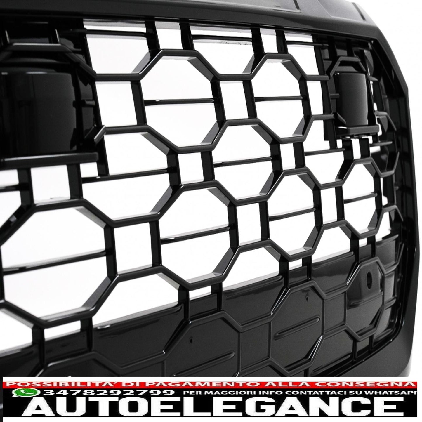 griglia anteriore centrale adatta per audi q8 (2018-up) design sportivo pianoforte nero