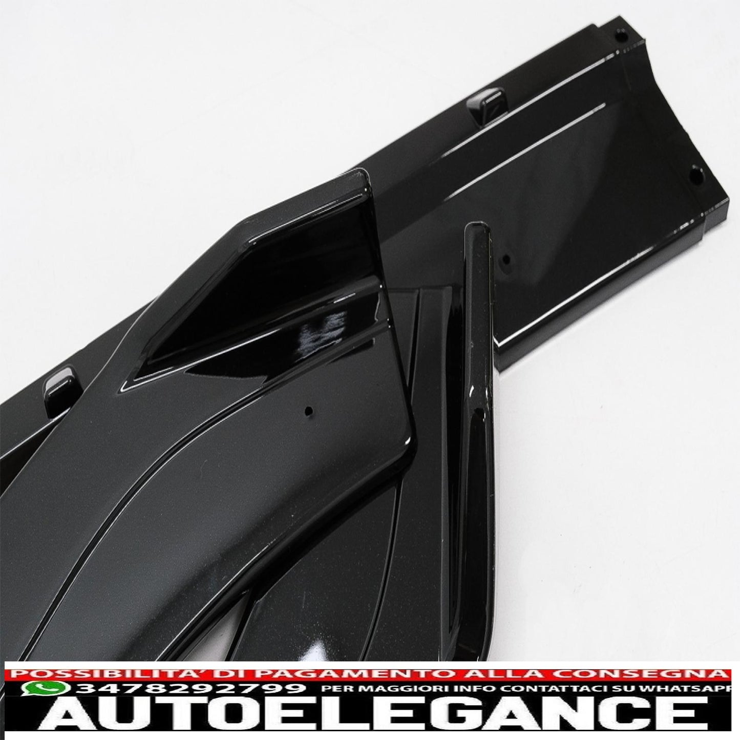 Rear bumper air diffuser with red led reflector fit for vw golf 7.5 (2017-2019) and piano black front bumper lip extension spoiler