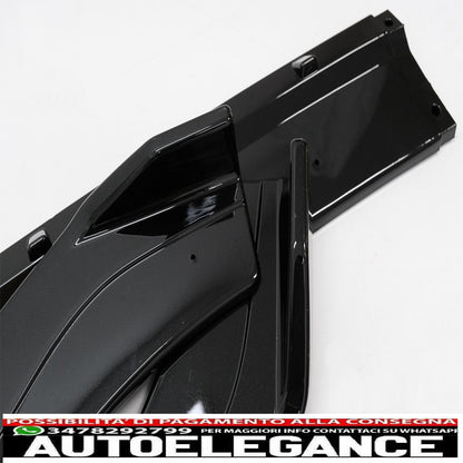 Rear bumper air diffuser with red led reflector fit for vw golf 7.5 (2017-2019) and piano black front bumper lip extension spoiler