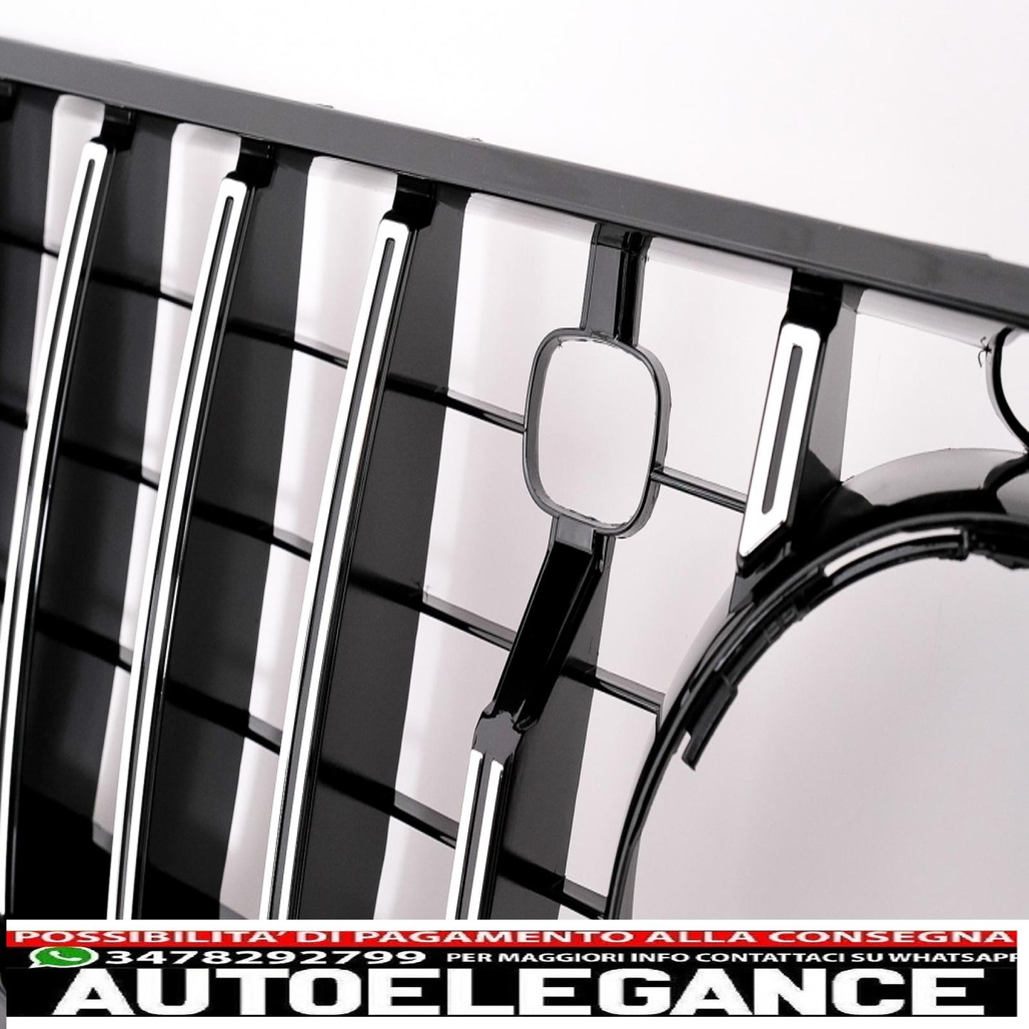 center grille suitable for mercedes s class coupe c217 (2014-2017) cabrio a217 (2015-2017) chrome stripes gt-r design panamericana