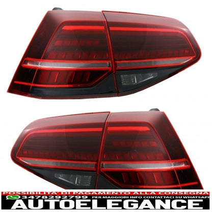 diffusore d'aria per paraurti posteriore con luci posteriori a LED luci di svolta dinamiche sequenziali rosso ciliegia scuro adatto per vw golf 7.5 vii (2017-up) look gti