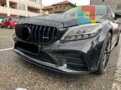 GRILLE SUITABLE FOR MERCEDES C CLASS W205 LIFT 2019-2021 SPORTY LOOK BLACK 