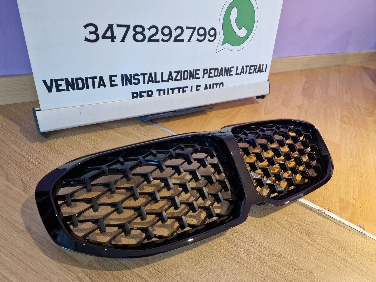 GRIGLIA ADATTA PER BMW SERIE 1 F40 LOOK M PERFORMANCE DESIGN NERA DIAMANTATA