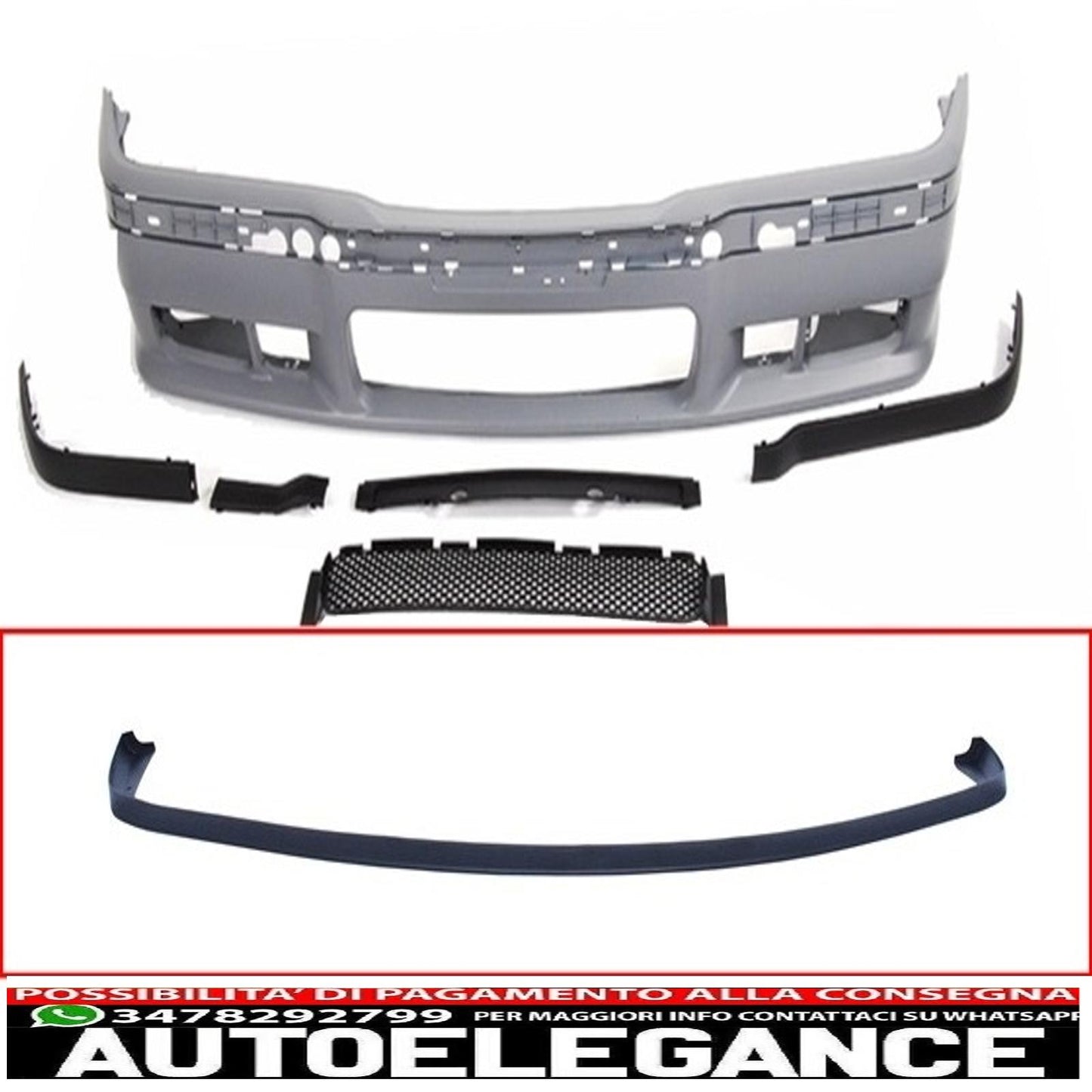 Front bumper spoiler suitable for bmw 3 series e36 (1992-1998) m3 design