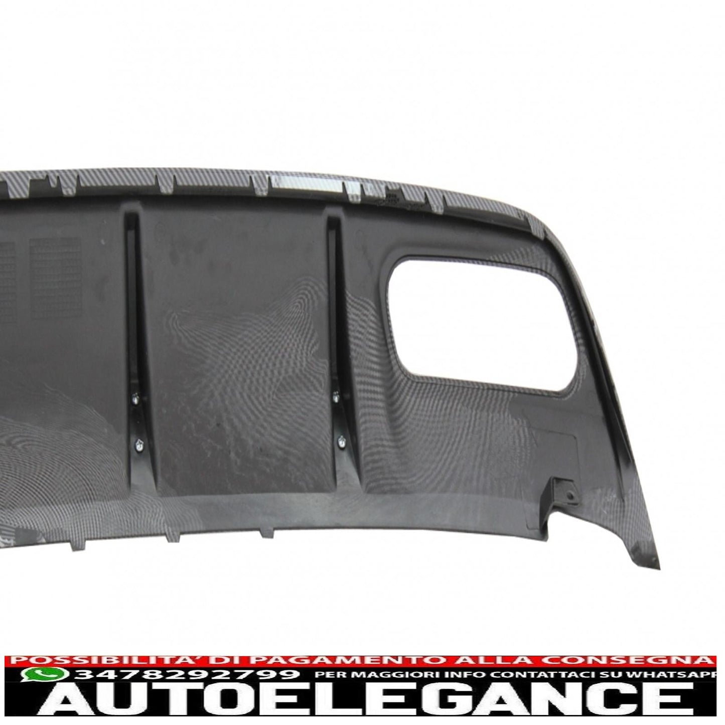 Diffusore mantovana paraurti posteriore con terminali di scarico nero adatto per mercedes w176 classe a (2013-2018) a45 restyling design carbon look