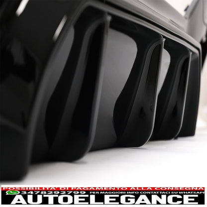 spoiler paraurti posteriore mantovana diffusore sinistro doppia uscita adatto per bmw serie 1 f20 f21 lci (2015-2019) nero pianoforte