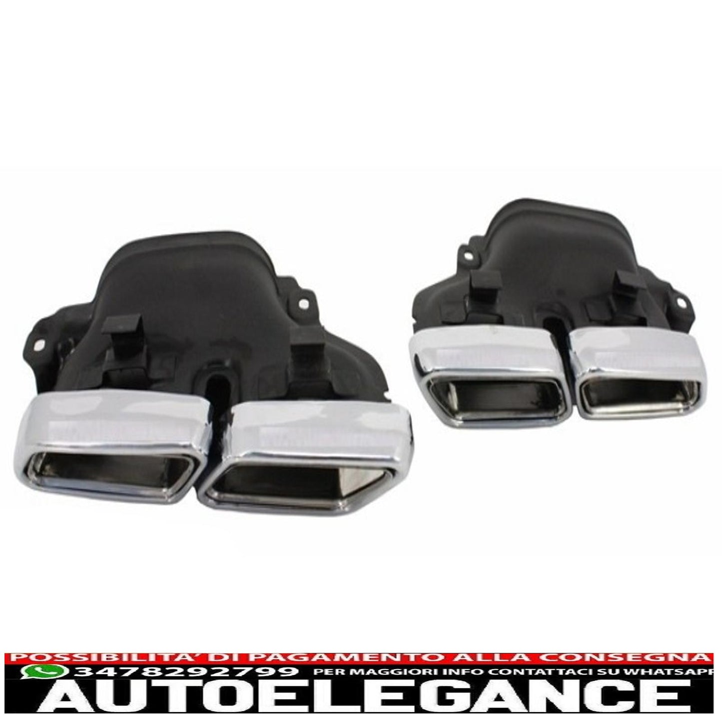 diffusore posteriore e terminali di scarico adatti per mercedes classe e w212 s212 amg sport line facelift (2013-2016) design nero e63