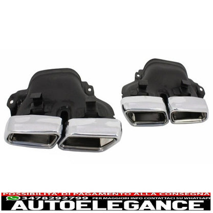 diffusore posteriore e terminali di scarico adatti per mercedes classe e w212 s212 amg sport line facelift (2013-2016) design nero e63