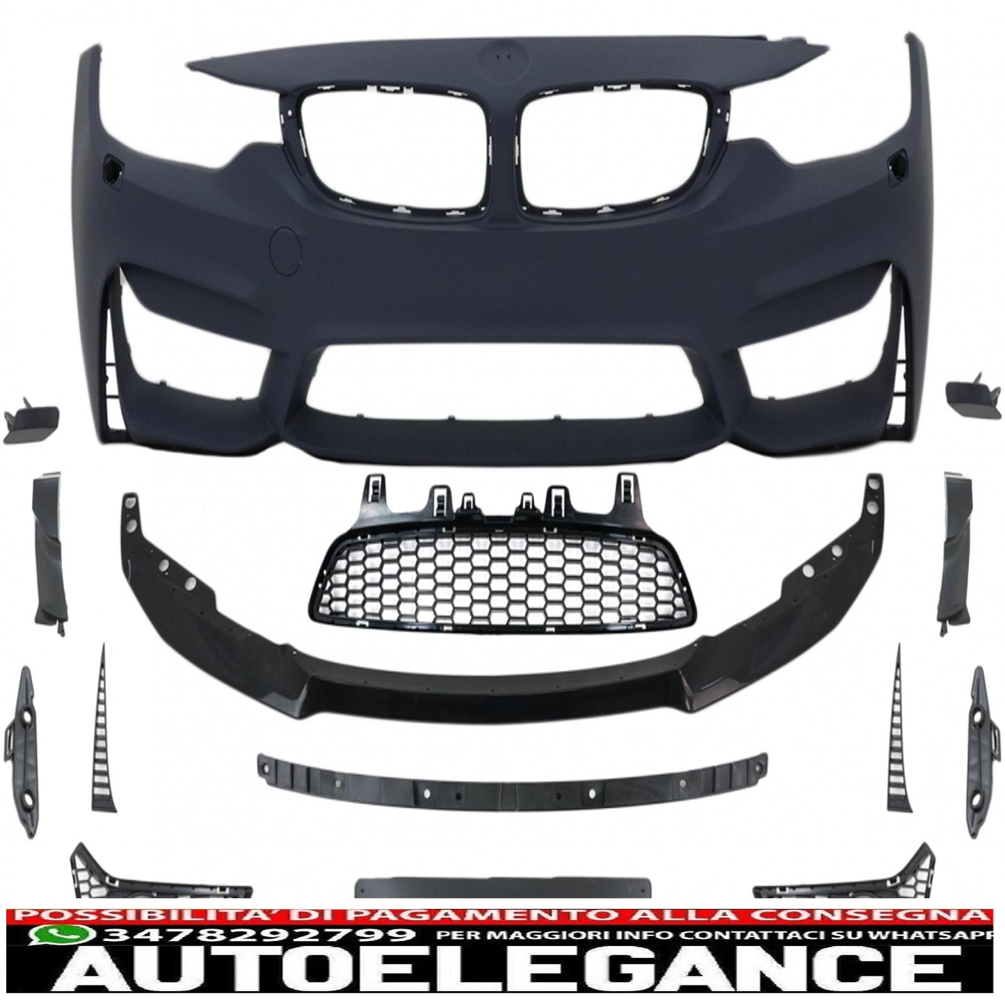 body kit suitable for bmw 4 series f32 coupe f33 cabrio (2013-03.2019) m4 design with grilles and fog lights