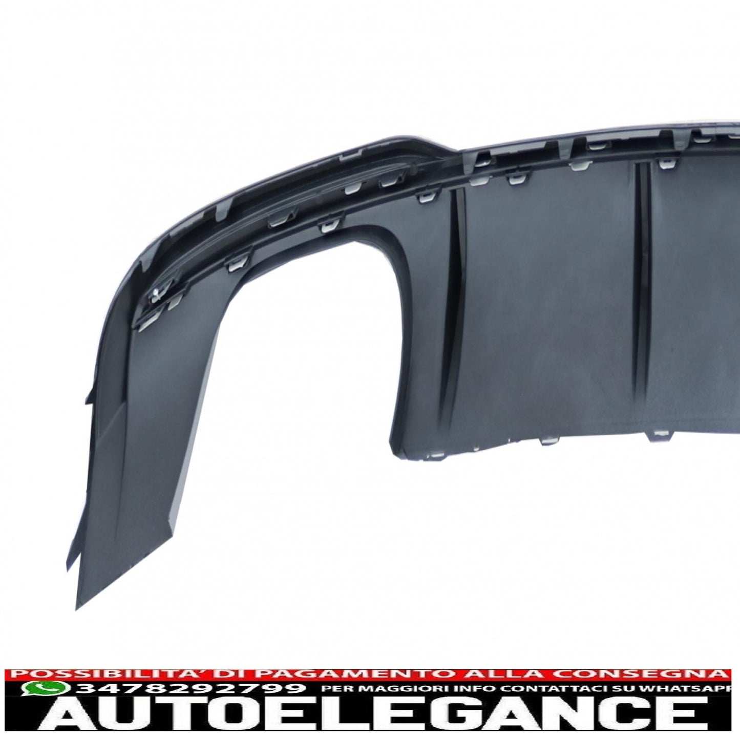 Diffusore a mantovana per paraurti posteriore con sistema di scarico adatto per audi a3 8v restyling berlina convertibile (2016-2019) design s3 solo per s line
