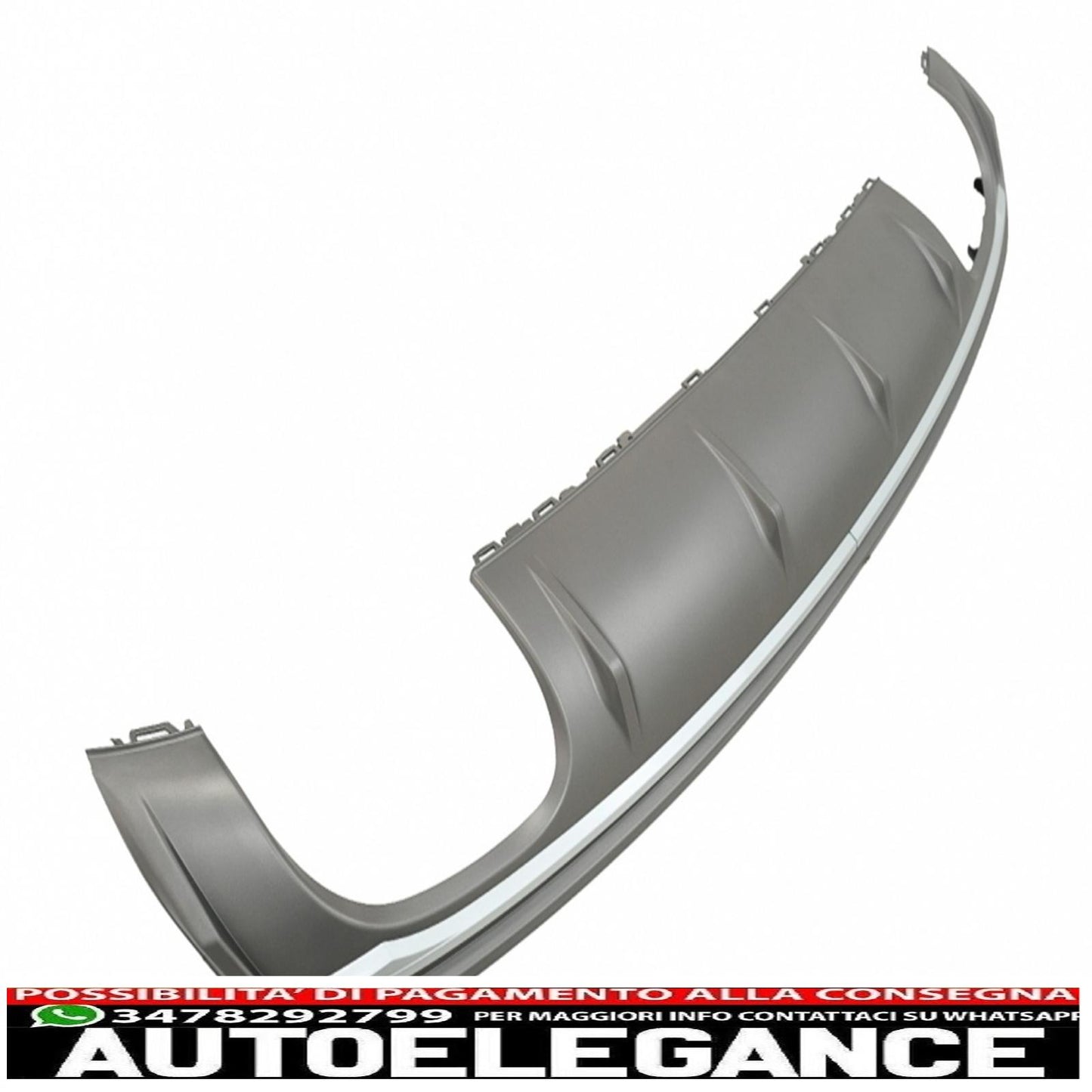 Diffusore mantovana per paraurti posteriore adatto per audi a3 8v berlina (2012-2015) con terminali di scarico marmitta terminali di scarico s3 design quad