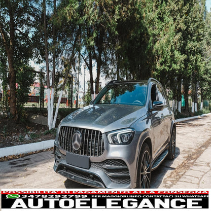 griglia anteriore centrale adatta per mercedes gle suv w167 v167 gle coupe c167 pacchetto sportivo (2019-up) gtr panamericana design nero lucido e cromato