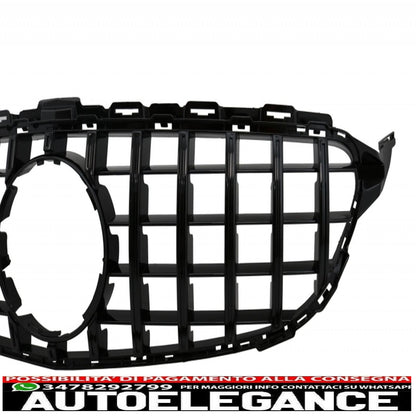 Paraurti anteriore adatto per mercedes classe c c205 a205 coupe cabriolet (2014-2019) con spoiler per bagagliaio e diffusore a mantovana per paraurti posteriore design c63s tutto nero