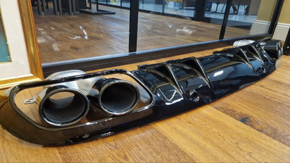 DIFFUSORE ADATTO PER CLASSE C C205 COUPE 2015-2020 AMG LOOK C43 + TERMINALI NERI