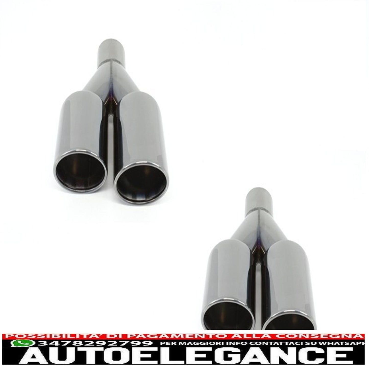 rear diffuser double outlet edition gloss black with m-power tailpipes black suitable for bmw 3 series f30 f31 (2011-up) m performance design