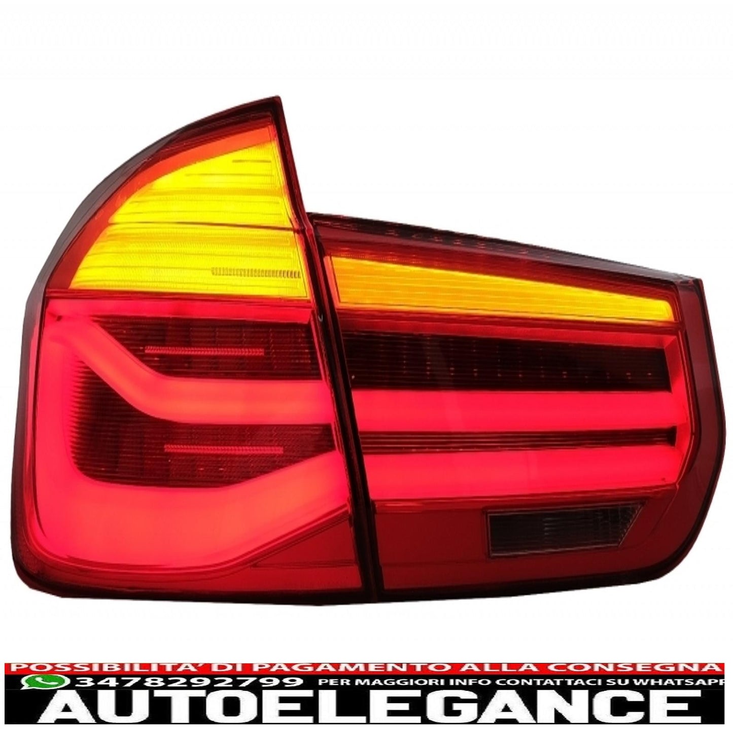 body kit suitable for bmw 3 series f30 (2011-2019) with led rear lights, dynamic sequential cornering light and double carbon exhaust tips 