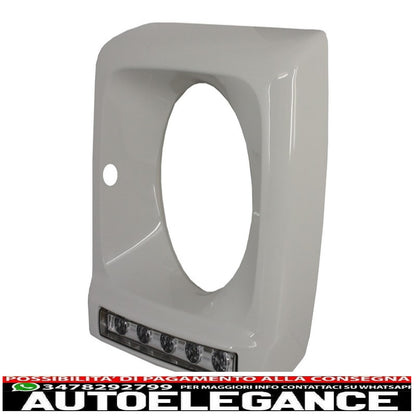 fari anteriori neri look bi-xeno con coperture led bianchi drl adatti per mercedes classe g w463 (1989-2012) design g65