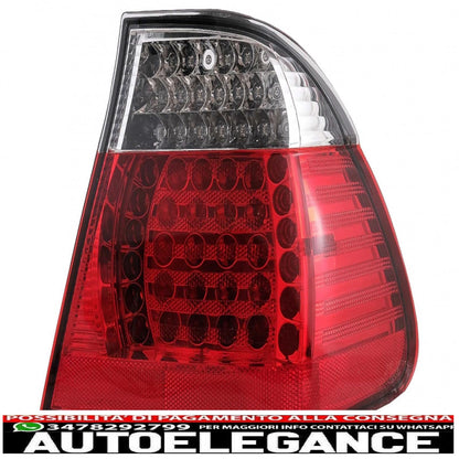 led rear lights suitable for bmw 3 series e46 limousine 4d (09.2001-03.2005) red transparent