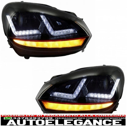 Badgeless Honeycomb Grille with Osram Xenon Headlights Dynamic Sequential LED Turning Lights GTI Design Fit for VW Golf 6 Vi 2008-2012. 