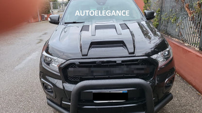 GRILLE SUITABLE FOR FORD RANGER T6 2015-2018 MATT BLACK + LED SPORT LOOK