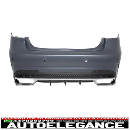 body kit suitable for mercedes e-class w212 restyling (2013-2016) with black exhaust tips e63 piano black design