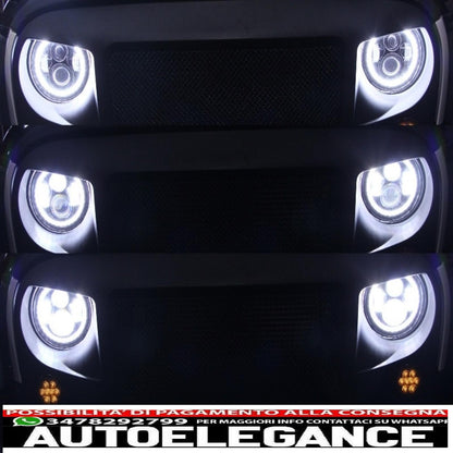 7 inch Cree LED Headlights Amber Halo DRL Fit For Jeep Wrangler JK TJ LJ Land Rover Defender Mercedes W463 Black