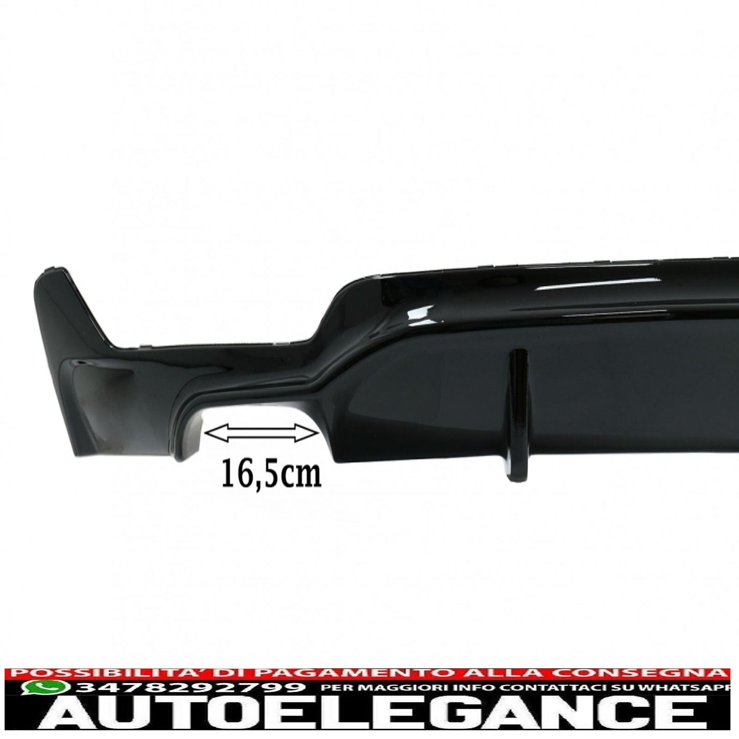 Front Bumper Spoiler Lip with Rear Bumper Diffuser Double Dual Outlet and Exhaust Tips Suitable for BMW 4 Series F32 F33 F36 Coupe Cabrio Grand Coupe (2013-03.2019) m-performance design