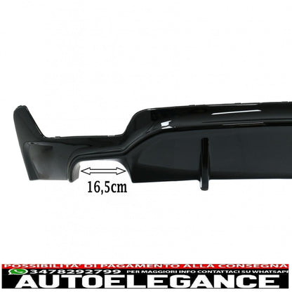 Front Bumper Spoiler Lip with Rear Bumper Diffuser Double Dual Outlet and Exhaust Tips Suitable for BMW 4 Series F32 F33 F36 Coupe Cabrio Grand Coupe (2013-03.2019) m-performance design