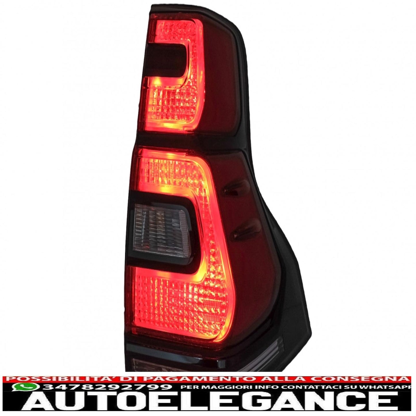 led tail lights suitable for toyota land cruiser fj150 prado (2010-2018) red transparent light bar design (2018+)