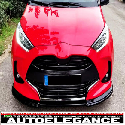 Front Bumper Spoiler Lip Fit For Toyota Yaris Mk4 XP210 (2020-up) Piano Black