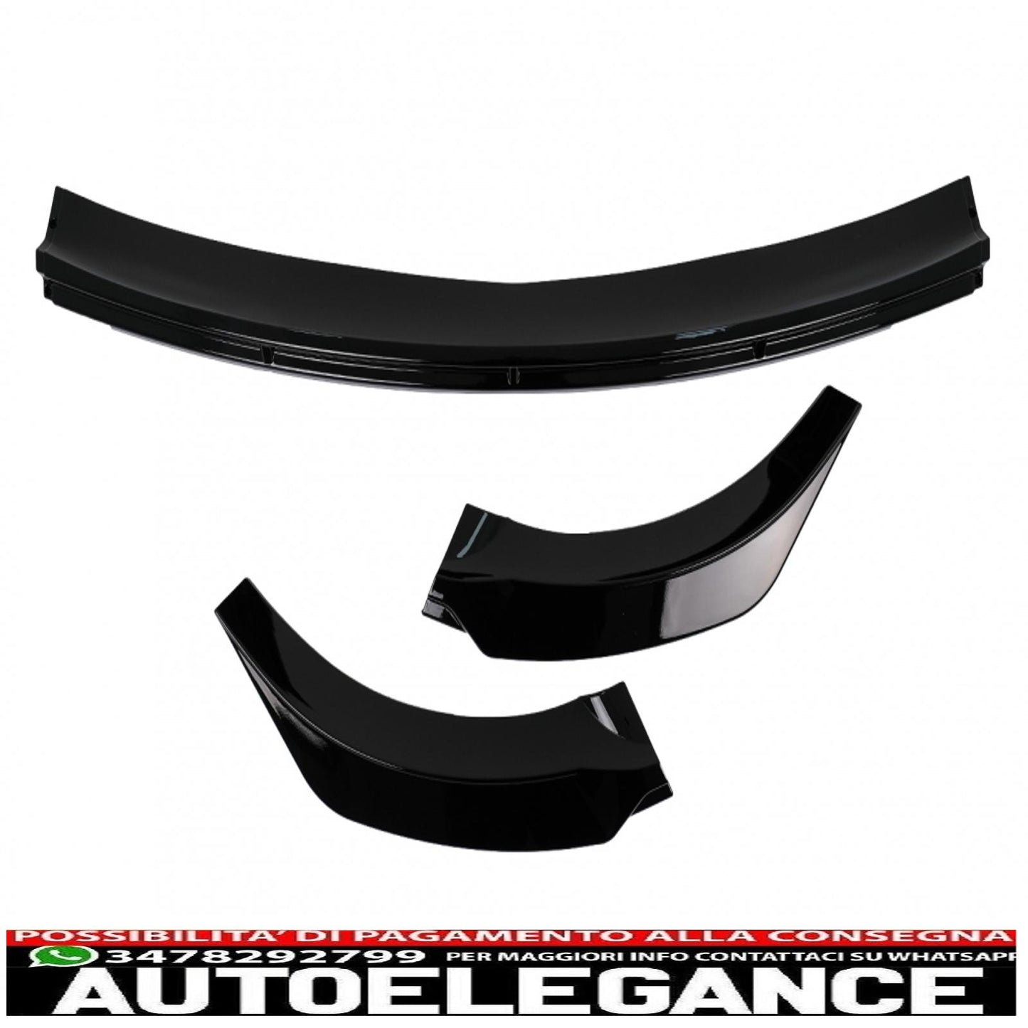 Front Bumper Spoiler Lip Add-on Fits Tesla Model Y (2020-up) Piano Black