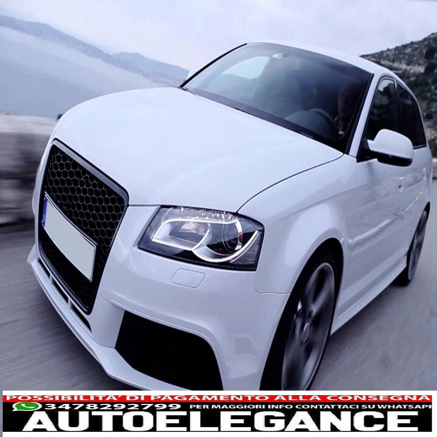 front bumper suitable for audi a3 8p restyling sportback hatchback convertible (2009-2012) rs3 design 