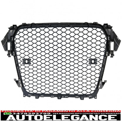 front grille without badge suitable for audi a4 b8 facelift (2012-2015) rs design piano black with and without pdc 