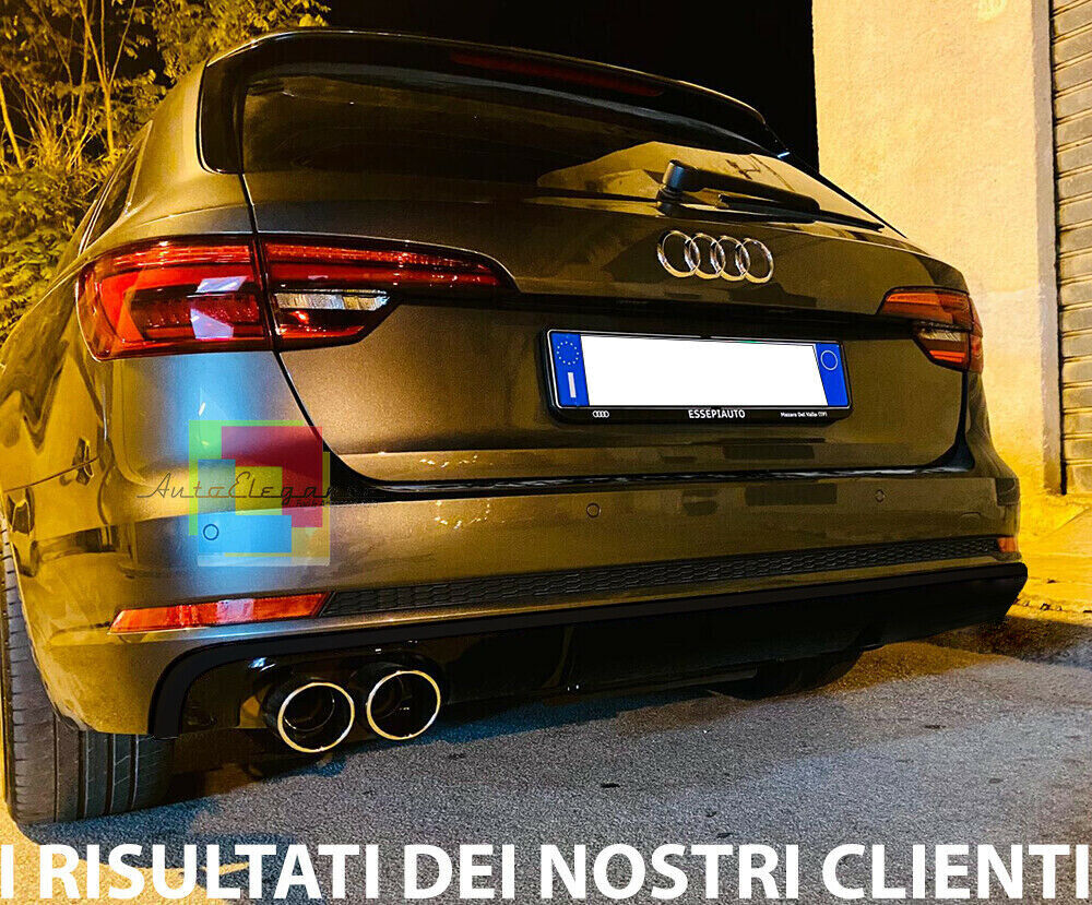 REAR BUMPER DIFFUSER FOR AUDI A4 B9 8W 2015-2018 MATT BLACK ABS 