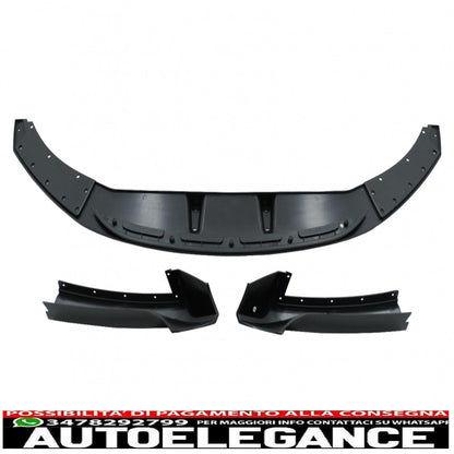 Front bumper spoiler lip suitable for bmw 2 series f22 f23 (2013-) coupe cabrio m-performance design piano black