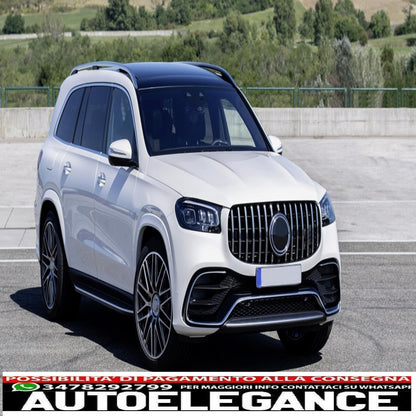 griglia anteriore adatta per mercedes gls suv x167 (2019-up) gt-r design panamericana cromata