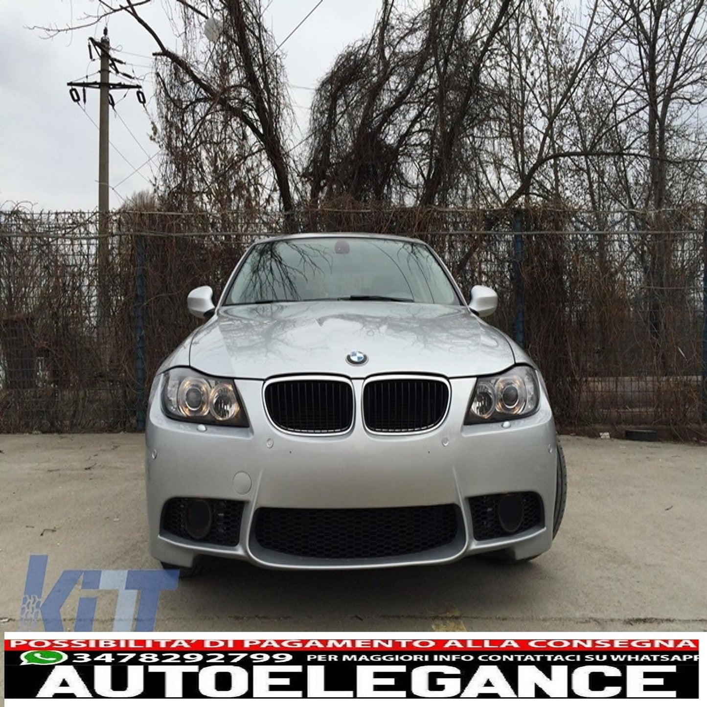 paraurti anteriore adatto per bmw serie 3 e90 e91 touring lci facelift (2008-2011) design m3 senza fendinebbia