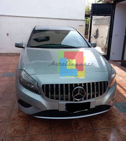 0723🔥GRIGLIA ADATTA PER MERCEDES-BENZ CLASSE A W176 12-15 CROMATA LOOK SPORT🔥