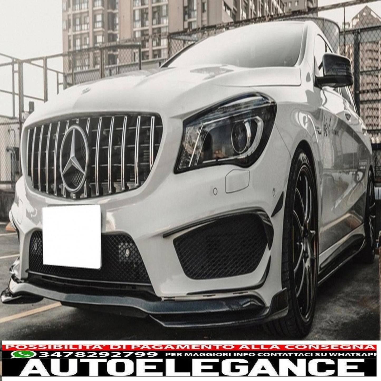 Front Bumper Splitter Aerodynamic Wings Suitable For Mercedes Benz CLA W117 C117 X117 (2013-2016) CLA45 A-Design Carbon Film Cover