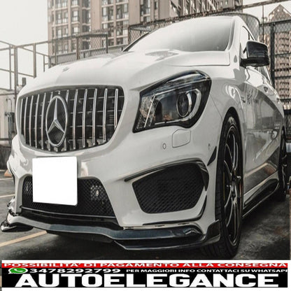 Front Bumper Splitter Aerodynamic Wings Suitable For Mercedes Benz CLA W117 C117 X117 (2013-2016) CLA45 A-Design Carbon Film Cover