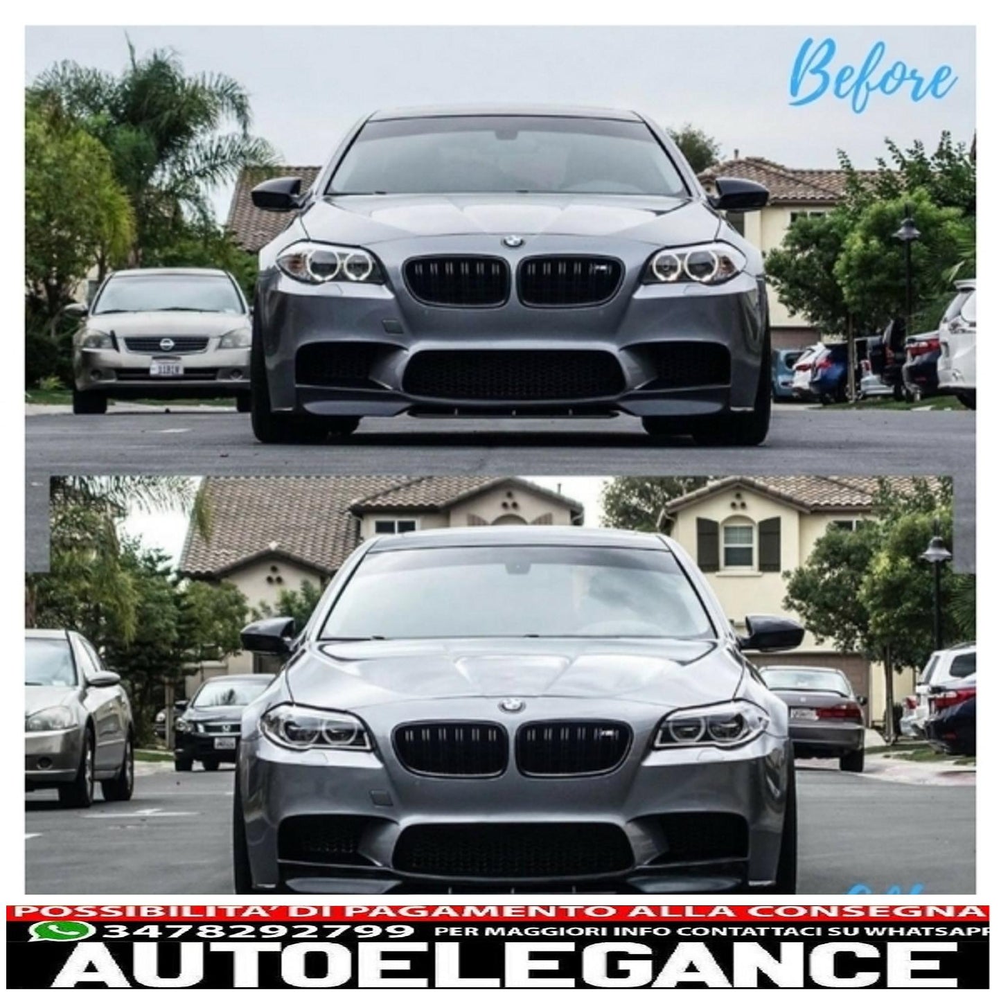 Fari angel eye full led adatti per bmw serie 5 f10 f11 lci (2014-2017)